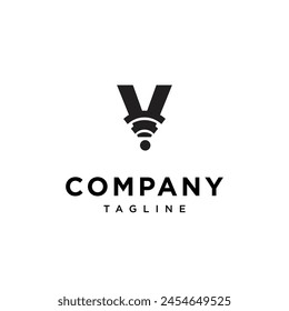 Letter V wifi signal logo icon vector template.eps