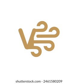 Letter V Wind logo icon vector template.eps