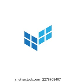 letter v windows glass symbol logo vector 