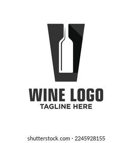 Letter V Wine Logo Design Template Inspiration, Vector Illustration.