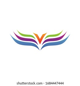
Logo abstracto de las alas de la letra V
