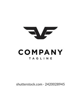 Letter V wings logo icon vector template.eps