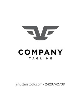 Letter V wings logo icon vector template.eps
