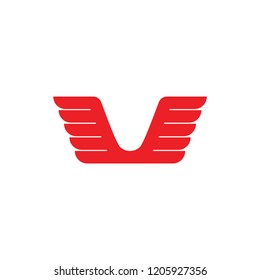 letter v wings logo vector