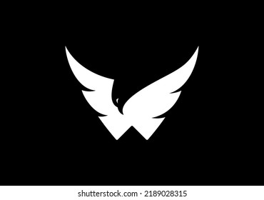 Letter V Wings Symbol Eagle Negative Stock Vector (Royalty Free ...