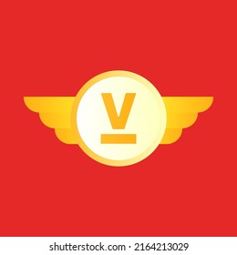 letter v wings vector icon logo