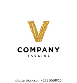 Letter V Wood carpentry logo icon vector template.eps