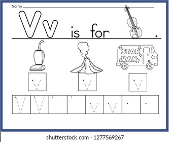 Letter V Worksheet