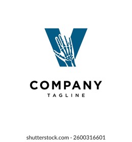 Letter V Wrist Surgery Logo Icon