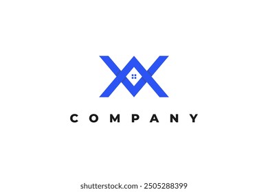 letter a v x house roof logo