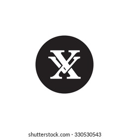 letter V and X monogram circle logo