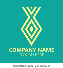 Letter v and x square geometric symbol simple logo vector