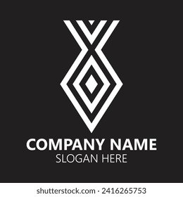 Letter v and x square geometric symbol simple logo vector