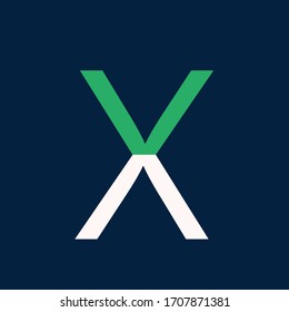 Letra V o X Vector, logotipo, Ilustración para marca.