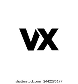 Letter V and X, VX logo design template. Minimal monogram initial based logotype.