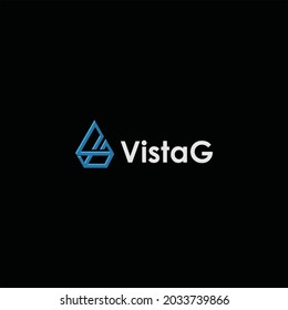 Letter V Y G C L W alphabet font design vector logo triangle modern blue black initials graphic color fusion line dynamic symbol abstract luxury geometric identity illustration simple icon text emblem