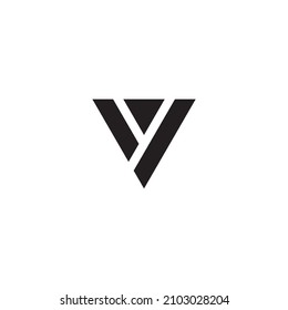 
Buchstabe V y unsichtbares, dreieckiges, einfaches Symbol-Logo, Vektorgrafik