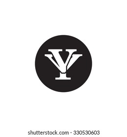 letter V and Y monogram circle logo