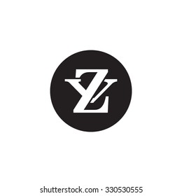 letter V and Z monogram circle logo