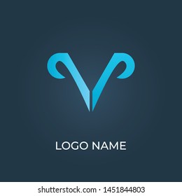 Letter "V" zodiac logo isolated. Alphabet vector