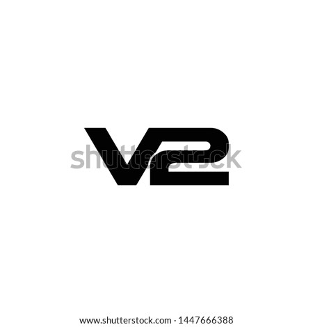 Letter V2 simple logo design vector