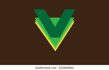 letter v,3d desing green v letter
