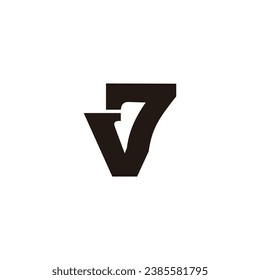 letra v7 negrita simple vector de logotipo 