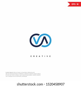Letter VA AV infinity abstract Logo icon design. Premium Line Alphabet Monochrome Monogram emblem. Vector graphic design template element. Graphic Symbol for Corporate Business Identity. eps10