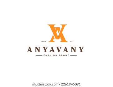 Letter VA AV logo vintage style design concept. Initial symbol for brand corporate business identity. Alphabet vector elements
