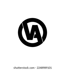 Letter VA circle logo design vector