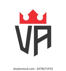 Letter VA Crown Logo. Crown on Letter VA Logo Design Template