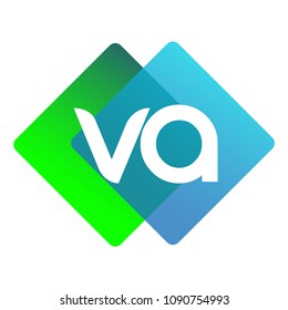 Letter VA logo with colorful geometric shape, letter combination logo design for creative industry, web, business and company.