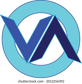 Material vectorial de diseño de logotipo VA