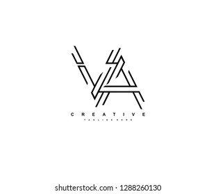 Letter VA Monoline Linear Minimalism Modern Type Logo