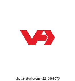 letter va simple geometric arrow logo vector 