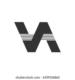 letter va simple geometric logo vector