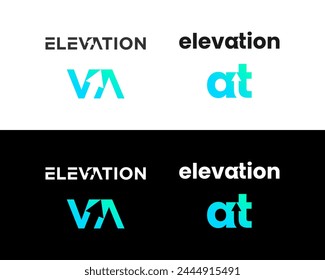 Letter VA wordmark movement elevation logo design.