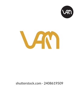 Diseño de logotipo de monograma de vAM carta