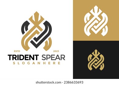Letra VAor AV Trident Spear Logo diseño símbolo del vector ilustración icono