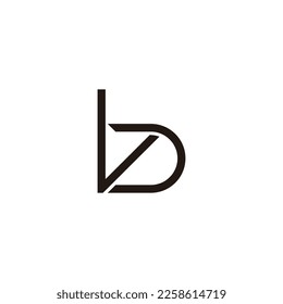 letter vb arrow thin line geometric logo vector 