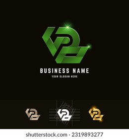 Letter VB or CB monogram logo with grid method design