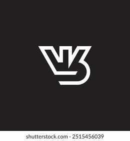Buchstabe vb verknüpfte Linie einfache geometrische Logo Vektor 