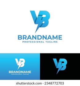 Letter VB Power Logo, suitable for any business with VB or BV initials.