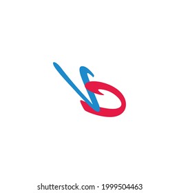 letra vb simple logotipo de flecha de movimiento de color