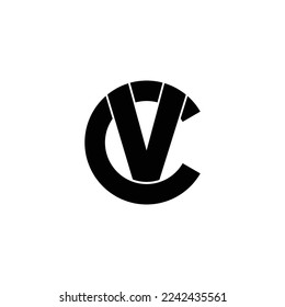 Letter VC or CV simple logo design vector
