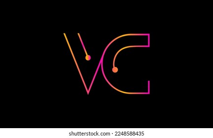 Letter VC logo design. VC logo monogram design vector