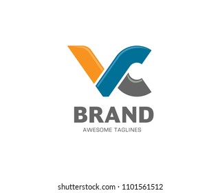 letter VC  logo design vector illustration template