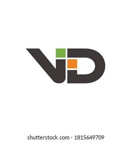 letter vd abstract windows geometric simple logo vector