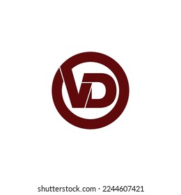Letra VD círculo diseño vectorial