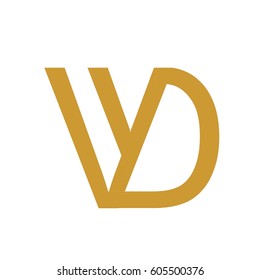 letter VD gold color logo vector